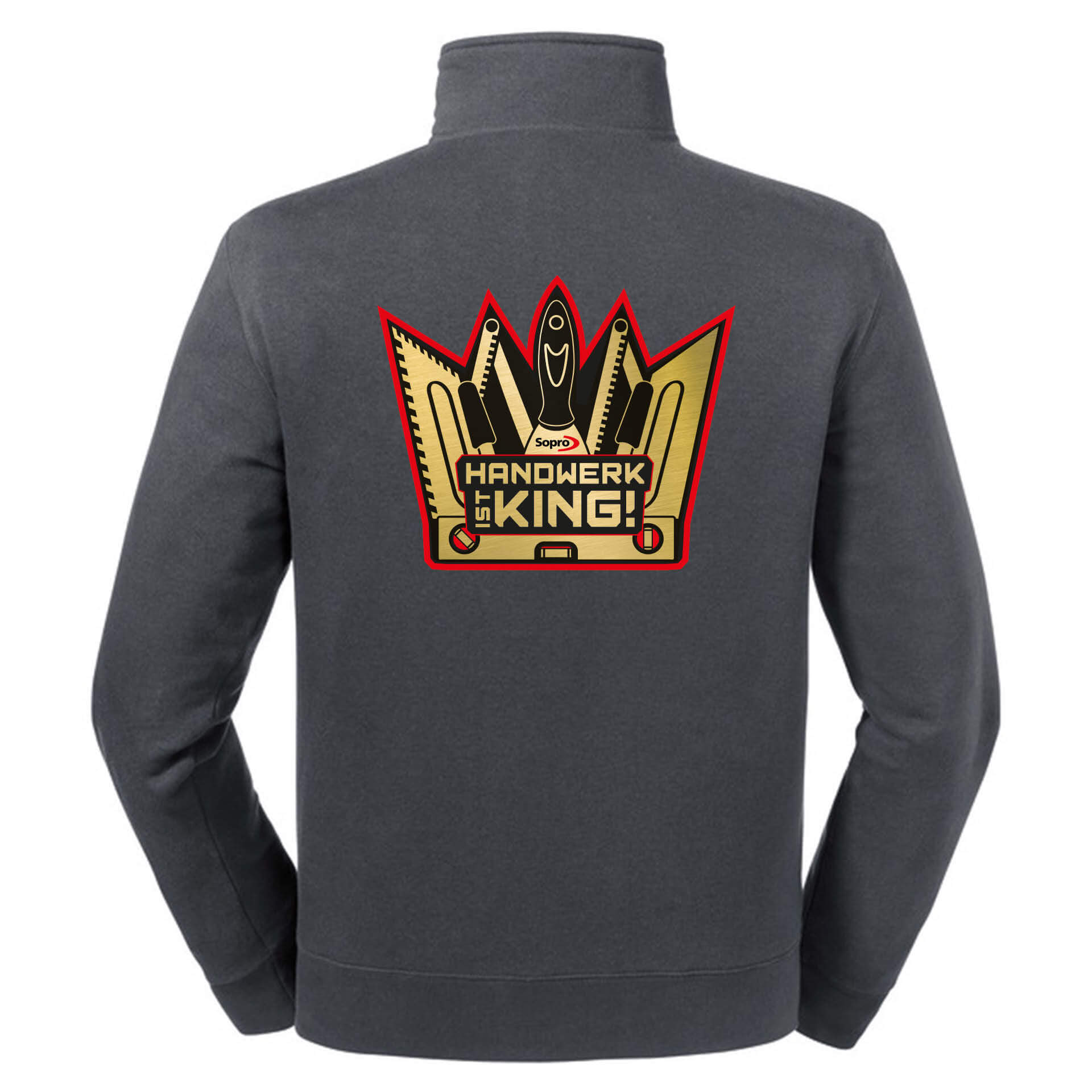 Russel Sweater  1/4 Zip | Motiv "Handwerk ist King" | Unisex